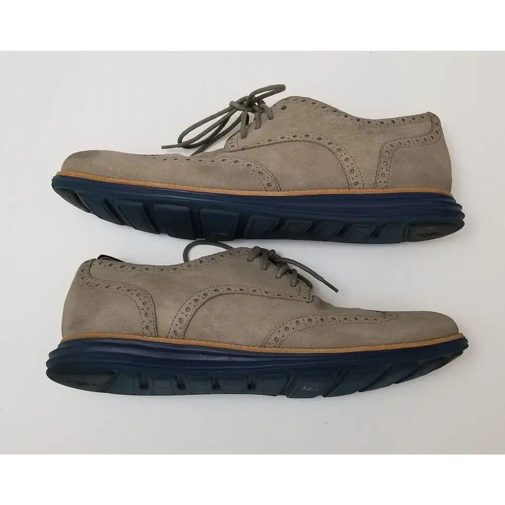 Cole Haan Lunargrand Wingtip Oxford Shoes US Men's Size 12 M C13199 Gray & Blue